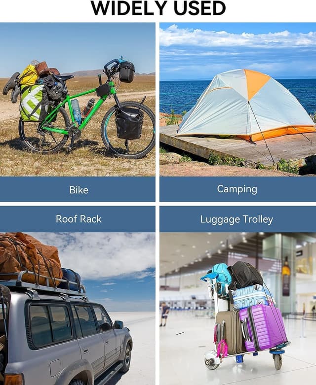 Thumbnail 6 de LuckyStraps 6-Pack 32 in Flat Adjustable Bungee Cords with Hooks