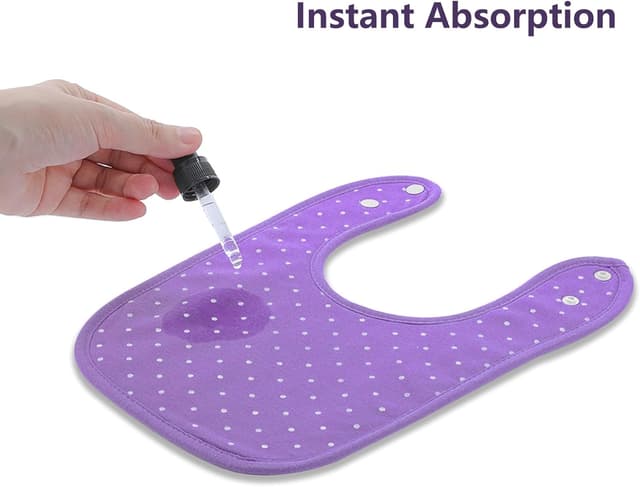 Detalle 1 de Hakochia Waterproof Baby Bibs (4-layer cotton) for Newborns, 0–12 Months, 10-pack with adjustable snaps