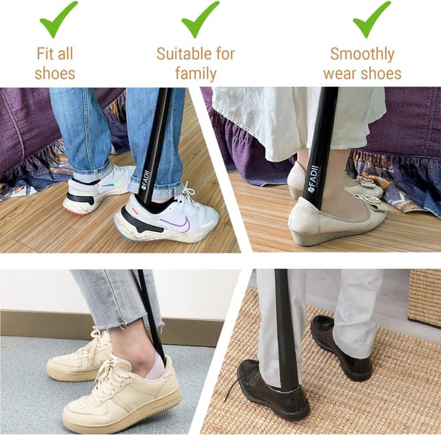 Detalle de FADII long-handled shoe horn (45cm + 22cm) – pack of 2