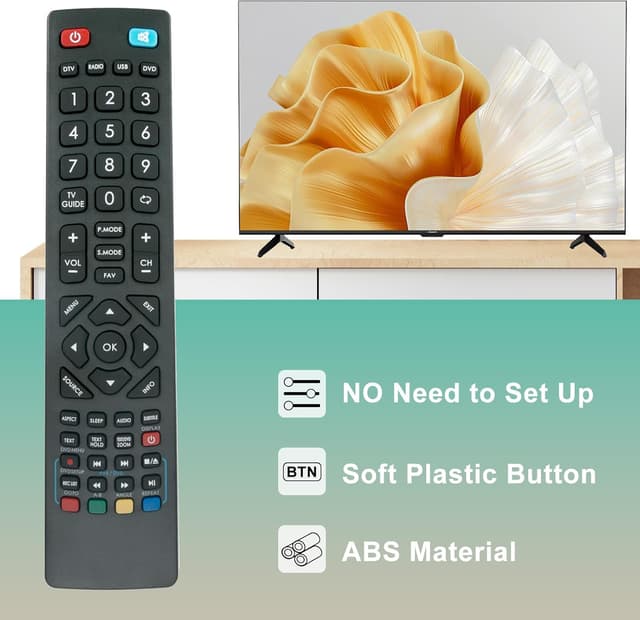 Detalle 2 de VINABTY replacement remote control for Sharp LC-24DHF4011K and compatible Bush BUS-236/207O-GB-3P-EGDPS-UK DLED50UHDHDRS