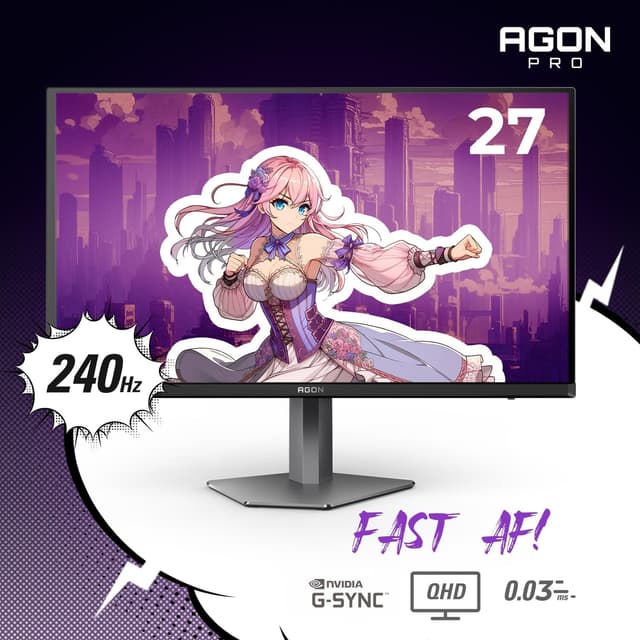 Detalle de AOC AGON PRO 27" QD-OLED Gaming Monitor (AG276QZD2) — QHD 240Hz HDR400