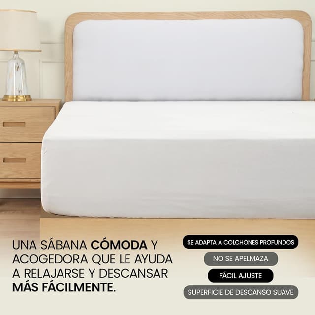 Thumbnail 5 de Utopia Bedding Sabana Bajera 200x220 - 🌙 Blanco Microfibra Con Bolsillo Profundo