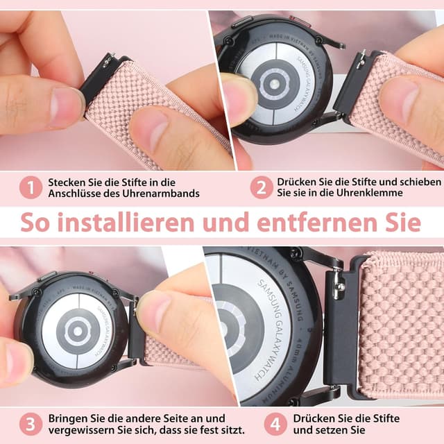 Detalle de SHIJZWD Uhrenarmband 19 mm mit Schnellverschluss