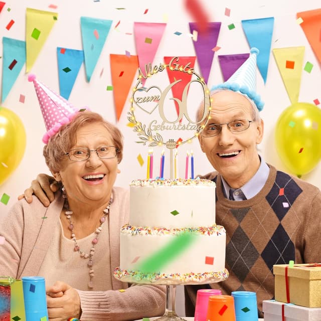 Detalle de I LOVE MOM Cake Topper 60. Geburtstag Holz đ