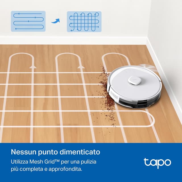 Detalle de Tapo RV30 Max (White) robot aspirapolvere lavapavimenti con LiDAR+IMU, 5300Pa e zone No-Go