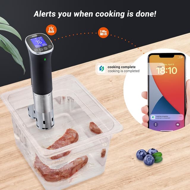 Thumbnail 1 de INKBIRD WiFi Sous Vide Cooker ISV-300W (1000W) with 14 Preset Recipes, Timer & IPX7 Waterproof Circulator