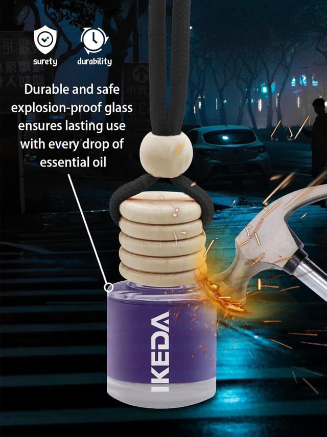 Detalle de ikeda candle Autoduft & Duftbaum für Auto und Innenraum – Hängehänger mit Duft (10 ml) Abenddämmerung