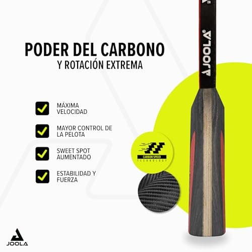 Detalle de JOOLA Carbon Speed raqueta profesional 5 piezas 🏓