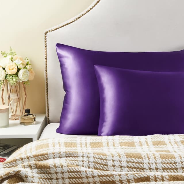 Thumbnail 6 de BEDELITE Satin Pillowcase 2 Pack Queen Plum