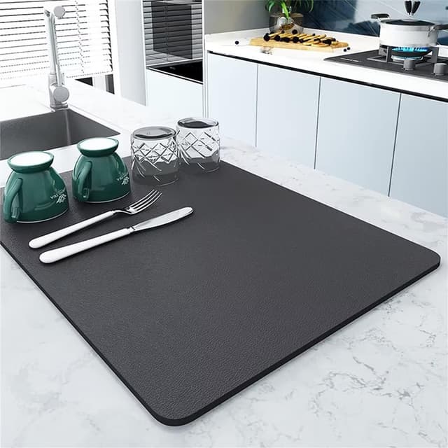 Thumbnail 6 de Kitchen super absorbent draining mat (PU surface), black, 30×50cm