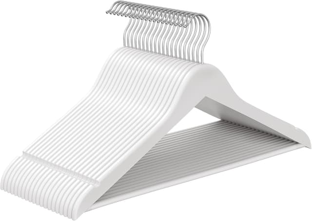 Detalle de SONGMICS Kleiderbügel aus Birkenholz (CRW040W01), 20er Set mit 360° drehbarem Haken