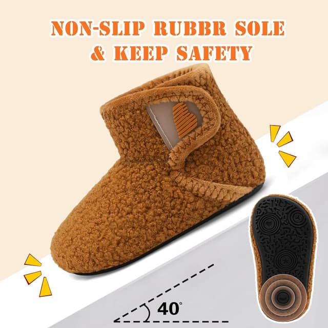 Detalle 2 de JOINFREE Baby house shoes slippers with non-slip rubber sole for toddlers