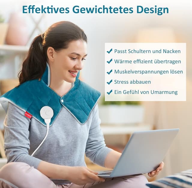 Detalle 2 de Comfytemp Voll gewichts Heizkissen Nackenwärmer 9 Stufen