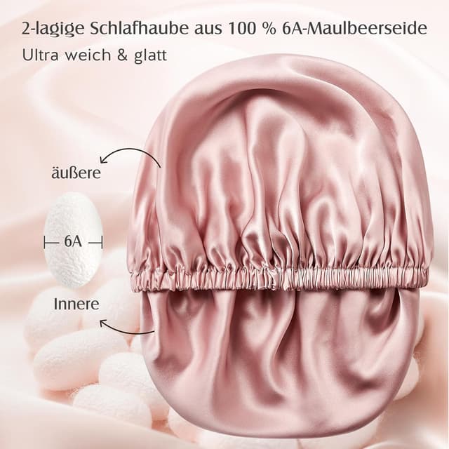 Detalle 2 de Umisleep Gorro de Seda para Dormir 22 Momme 💖
