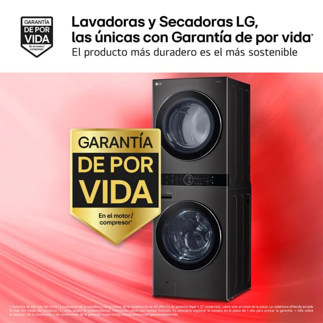 Detalle 2 de LG LGWT1716BLF torre lavado y secado 1.400 rpm
