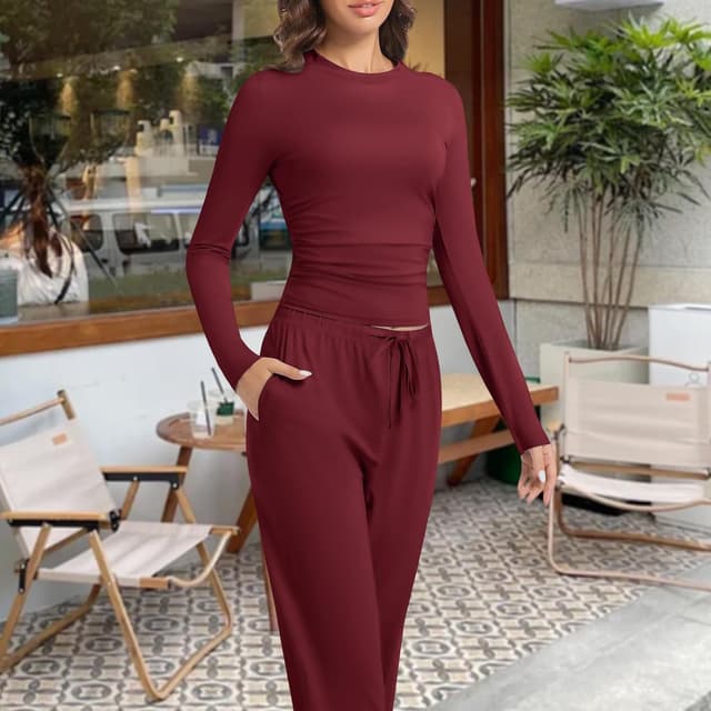 Thumbnail 5 de 2 Piece Loungewear Wide Leg Set