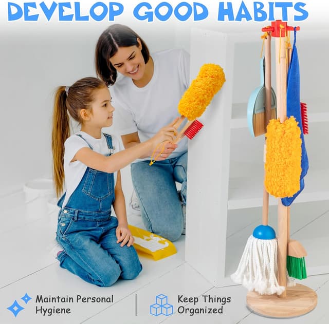 Thumbnail 5 de Wooden Kids Cleaning Set 8 Pieces 🧹