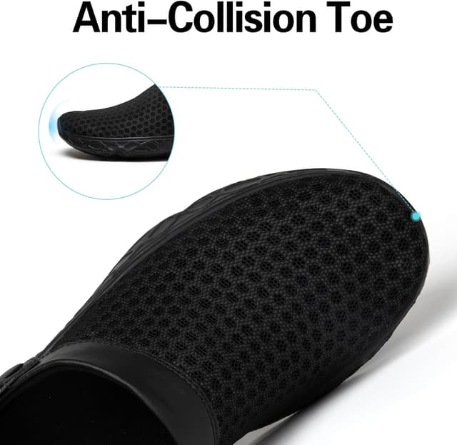 Detalle 2 de SAGUARO Unisex Clogs Hausschuhe, schwarz