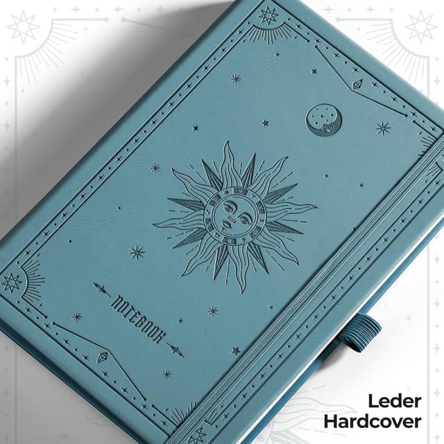 Thumbnail 5 de EMSHOI Notizbuch A5 Leder Hellblau