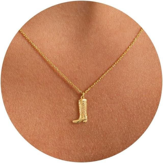 Detalle de HANLI 14K vergoldete Halskette für Damen mit Anhänger – zartes Stern-Design, wasserfest