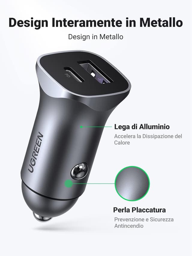 Thumbnail 4 de UGREEN Caricabatteria Auto 30W 2 Porte USB A/C