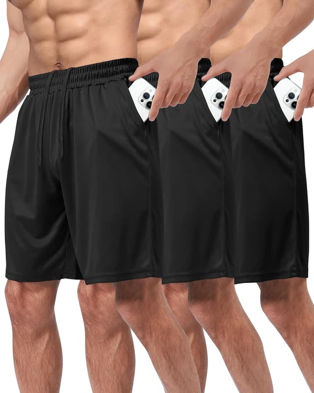 Thumbnail 5 de 3 Pack Gym Basketball Mens Shorts 3XL athletic shorts