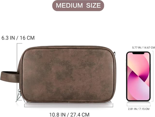 Detalle de Elviros water-resistant PU leather toiletry bag