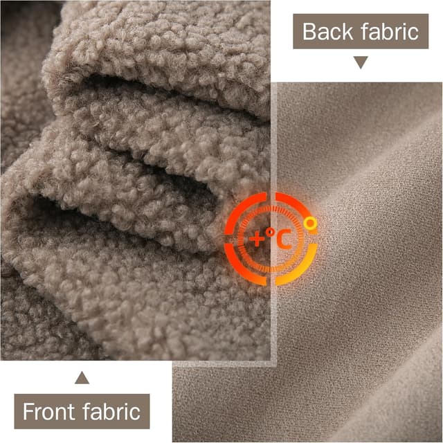 Detalle de beifon Teddy Fleece Weste Damen – ärmellose Plüschweste mit V-Ausschnitt und Knöpfen für Herbst/Winter