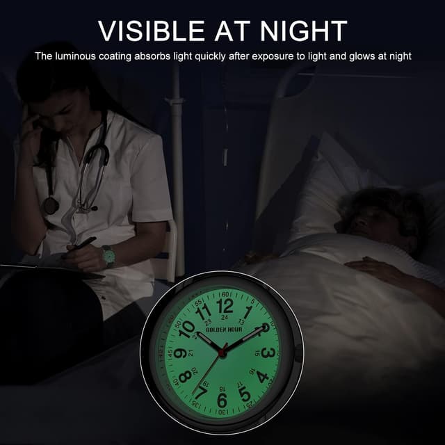Thumbnail 5 de GOLDEN HOUR Krankenschwesteruhr 24 Stunden