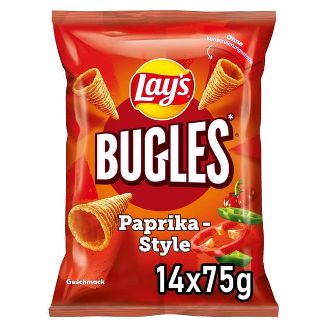 Detalle de Lay’s Bugles Original – Mais-Snack im 14er Pack (75 g je Tüte)