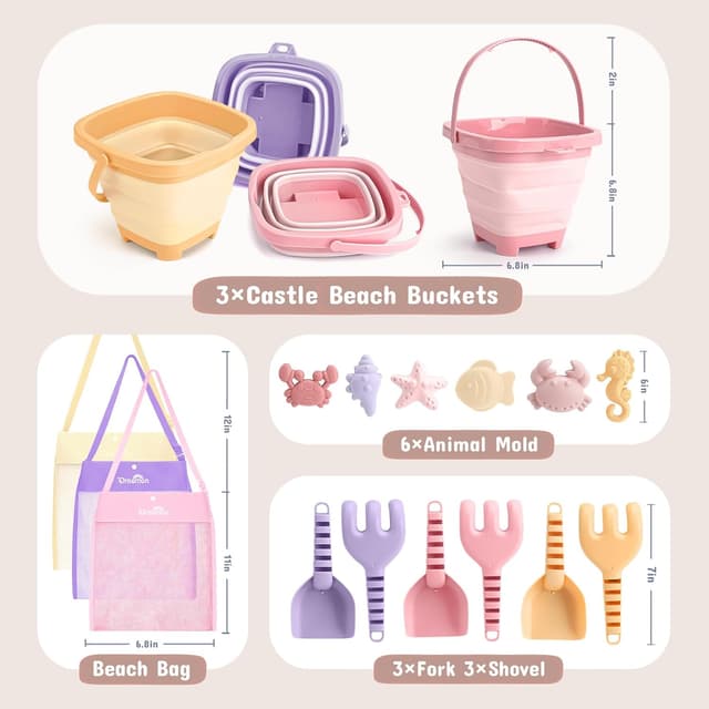 Detalle 2 de Dreamon Beach Sand Toys 18-piece set