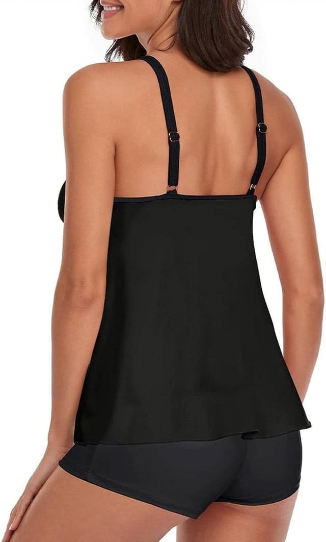 Detalle 2 de wihnsinop Damen Tankini-Set mit Bauchkontrolle (Top & Badeshorts)