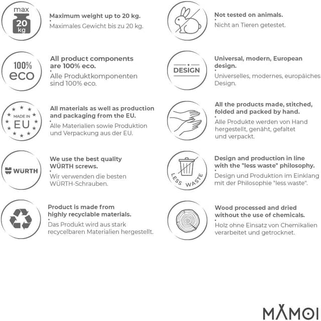 Detalle 2 de MAMOI libreria Montessori per bambini in pannello a base di legno, cassetta porta libri e mensola da parete