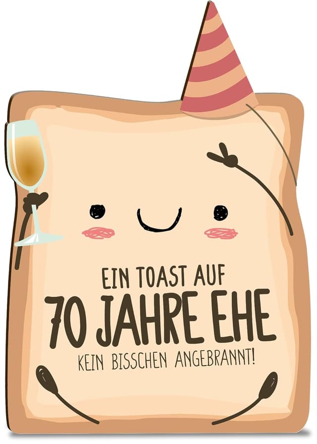 Imagen de Gnadenhochzeit Toast Holzkarte 70 Jahre en OfertitasTOP