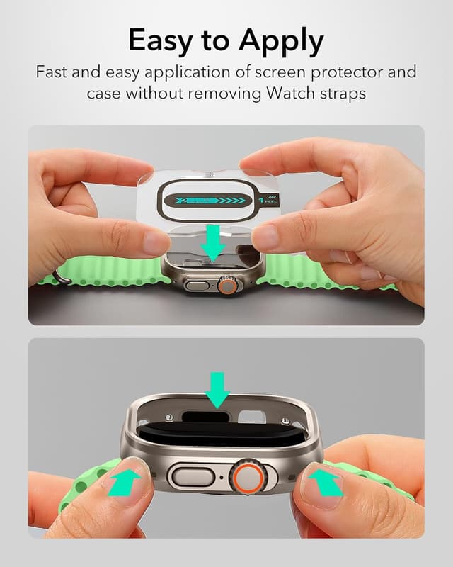 Thumbnail 5 de ESR Hülle für Apple Watch Ultra 3/2/1 (49 mm) mit Displayschutz, Militärschutz & Armorite Glas – Aluminiumlegierung