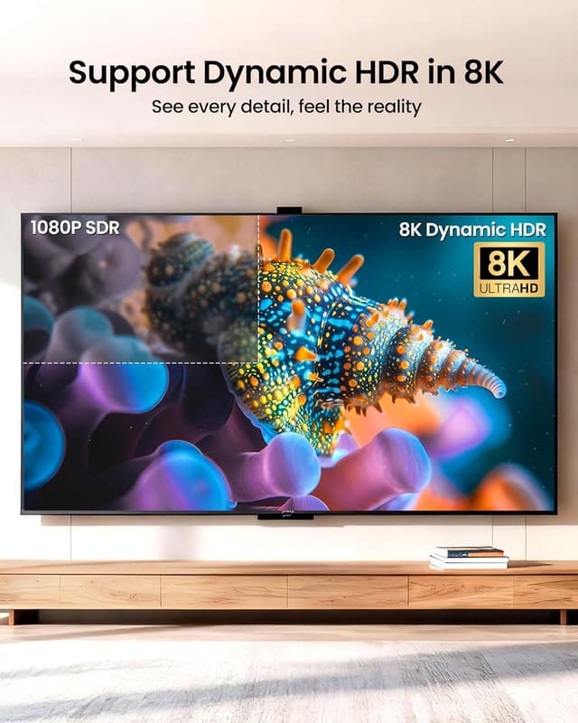 Detalle de Silkland 8K HDMI ARC/eARC Cable 2.1 (6.6 ft) for Soundbars & Home Theater