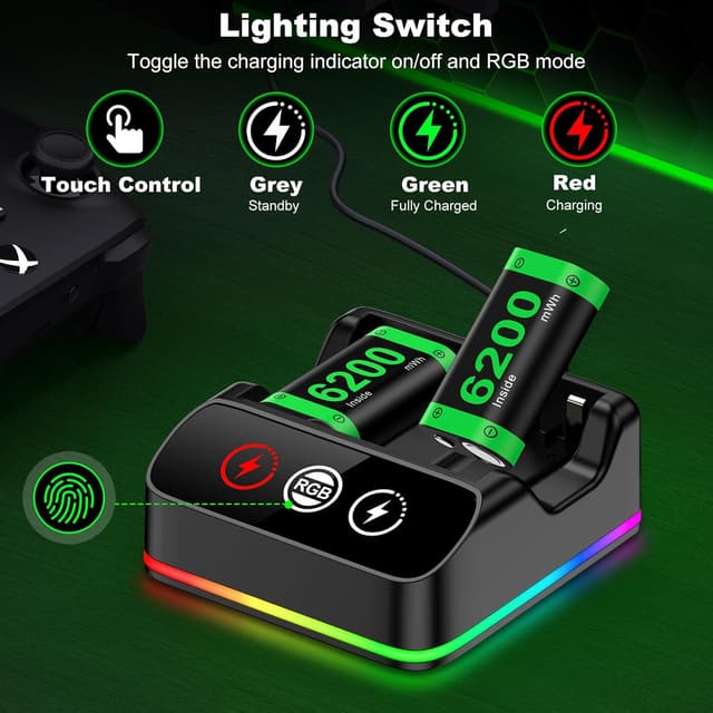 Detalle de Xbox controller battery pack 2x6200mWh