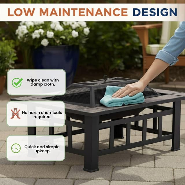 Thumbnail 4 de Pure Garden 37โ Marble Fire Pit ๐ช