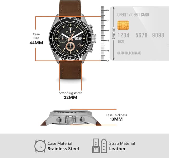 Thumbnail 4 de Fossil Decker reloj cronógrafo 44 mm 22 mm