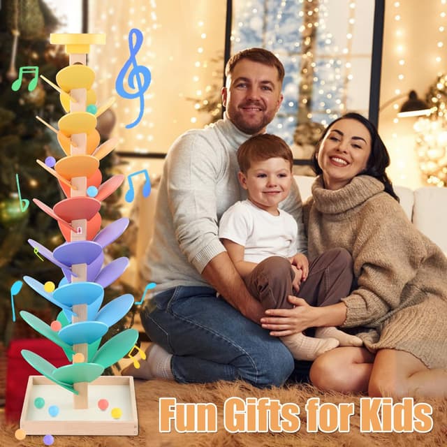 Thumbnail 6 de Wooden Marble Run Music Tree Toy for Kids (49-Piece Set, Ages 3–5)