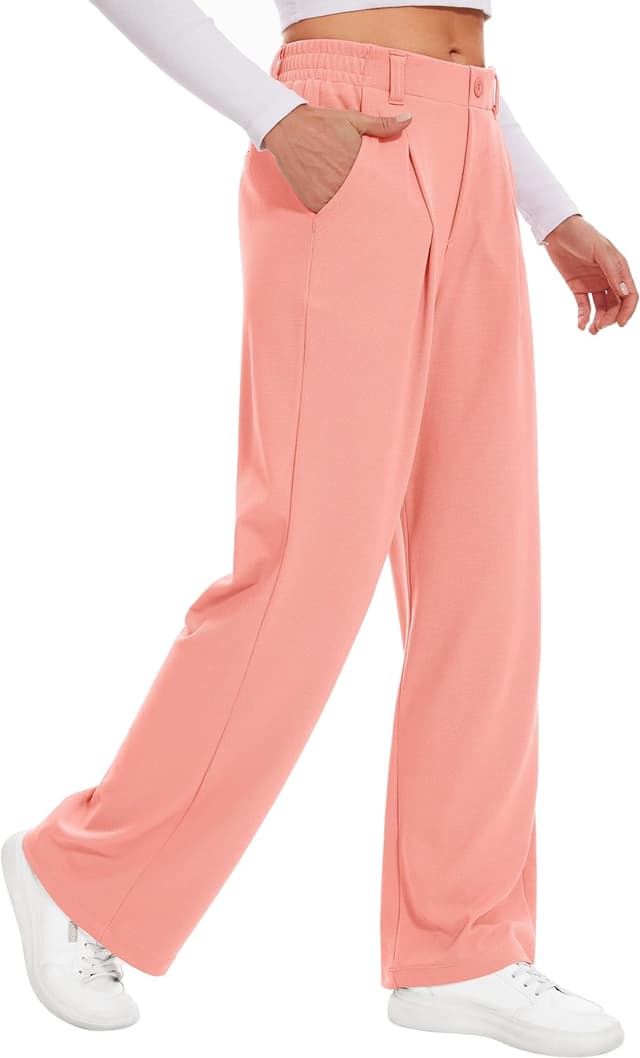 Thumbnail 6 de Desol Waffel-Long-Palazzo-Hose für Damen mit Taschen – Sommerhose mit weitem Bein