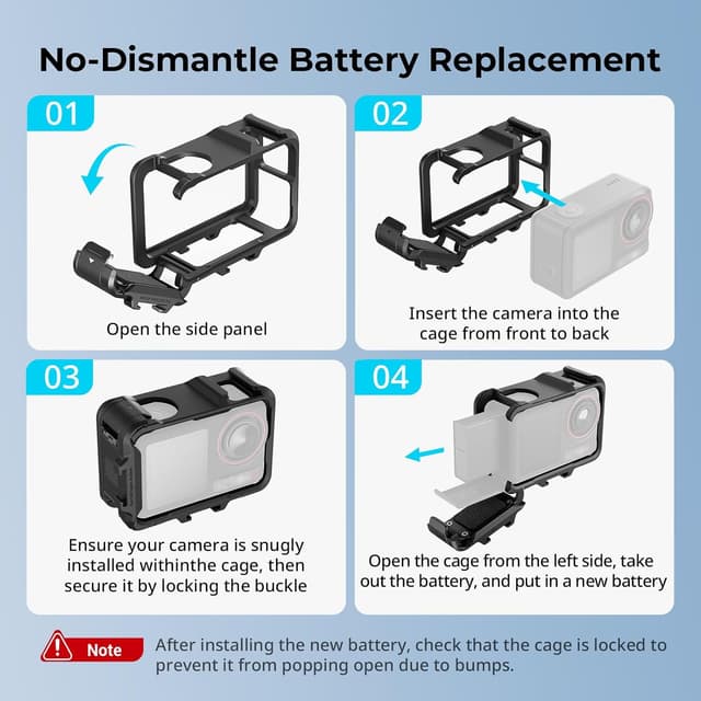 Detalle de SmallRig Cage Action 5 Pro/Action 4/Action 3 (5135) : protection et extensions pour DJI Osmo Action