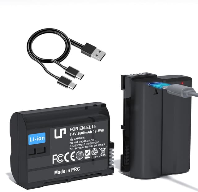 Detalle de LP EN-EL15C Battery 2-Pack (2600mAh) with USB-C Fast Charging for Nikon EN-EL15C