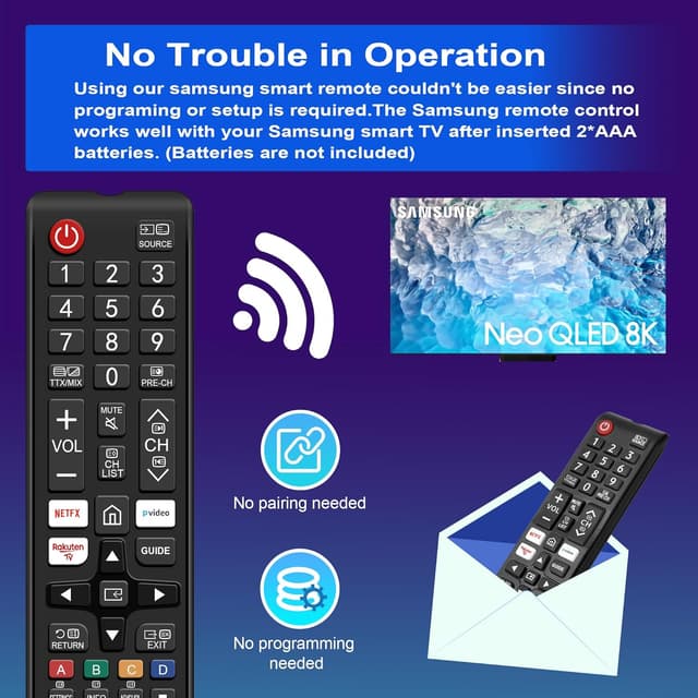 Detalle 2 de ZYK 2-Pack Universal Samsung Smart TV Remote Replacements (BN59-01315B compatible)