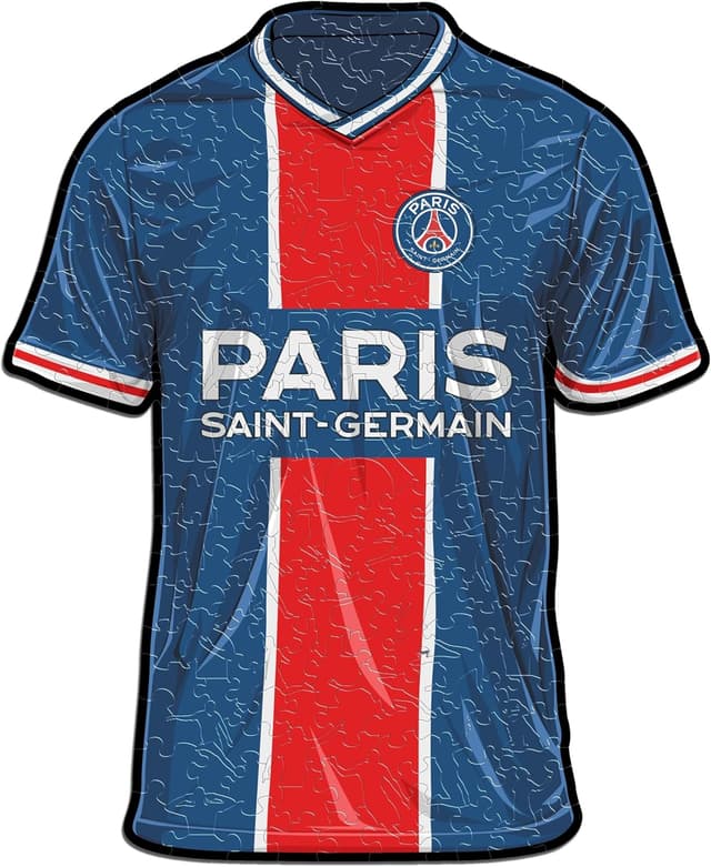 Detalle de Iconic Puzzles PSG Jersey puzzle in legno 270 pezzi (taglia M) – prodotto ufficiale