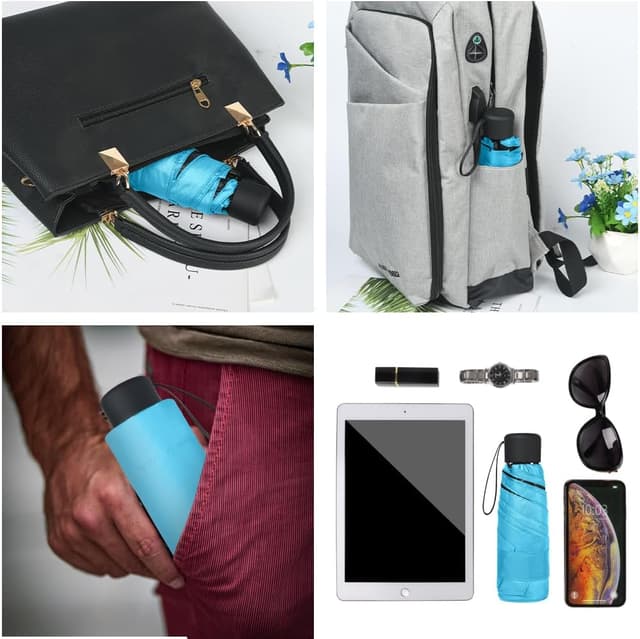 Detalle de Vicloon Mini Ombrello Portatile Pieghevole antivento con protezione UV