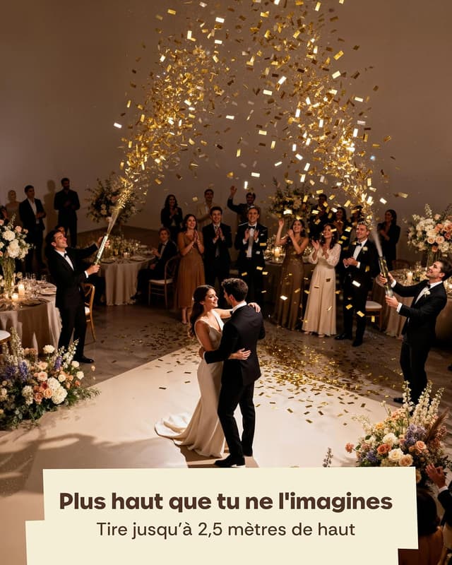 Thumbnail 2 de Partyjoker 10 Canons à Confettis Dorés