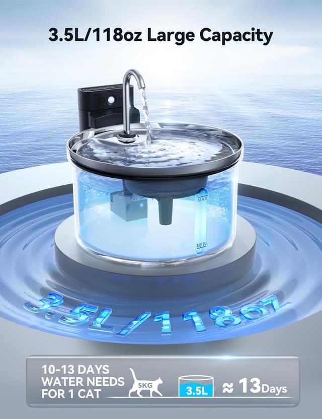 Thumbnail 4 de FEELNEEDY Katzenbrunnen Kabellos 3,5 L 💧
