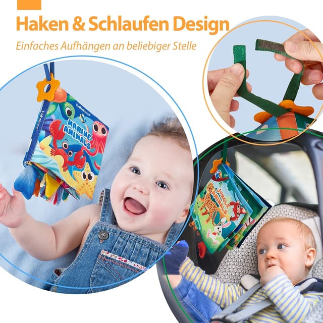 Thumbnail 6 de hahaland Baby Stoffbuch 2 Stück 0-6 Monate