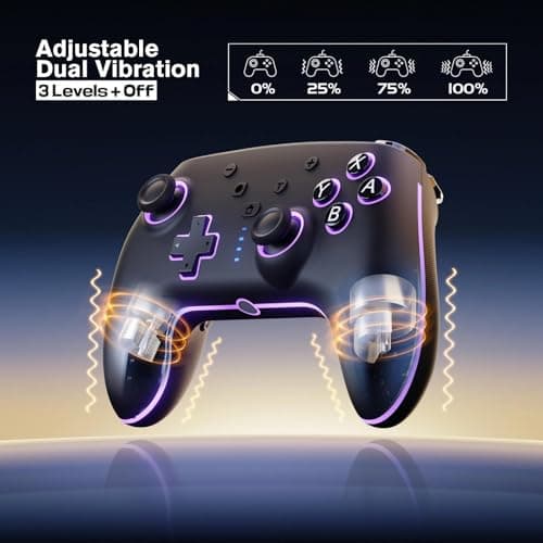 Detalle de RivalPlay Mando inalámbrico para Switch y Switch 2 con RGB, macro y turbo ajustable (Negro)